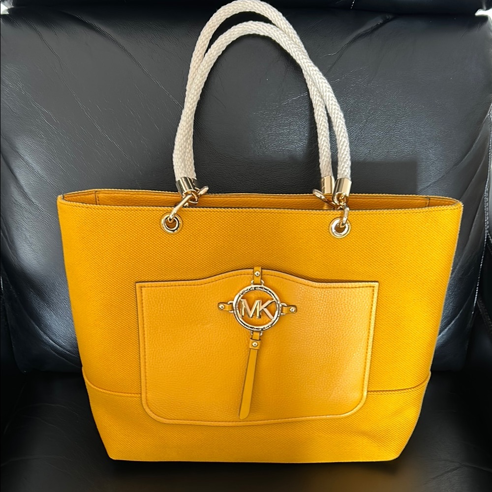 Michael Kors Yellow Amy Large Tote